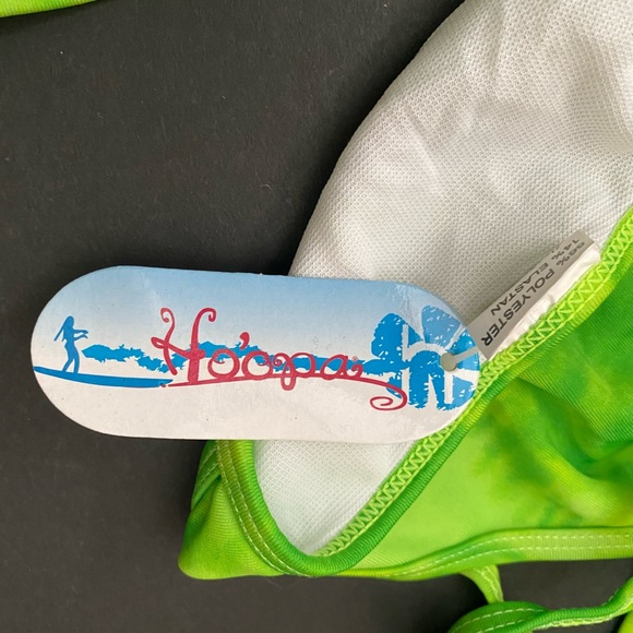 Hoopa Lime Green Tie-Dye Triangle Bikini Size XL - Picture 12 of 15